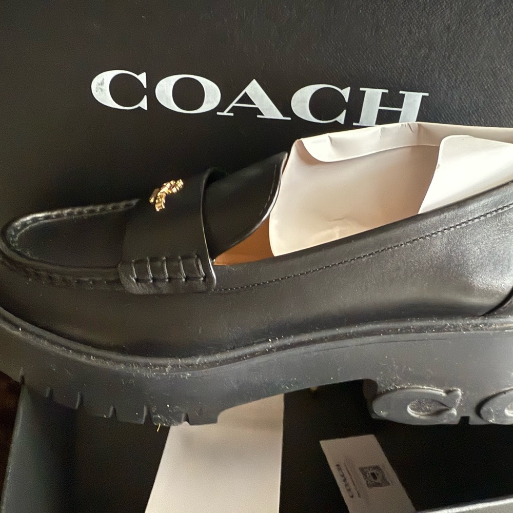 Coach Ruthie Black Leather Loafers - Picture 2 of 3